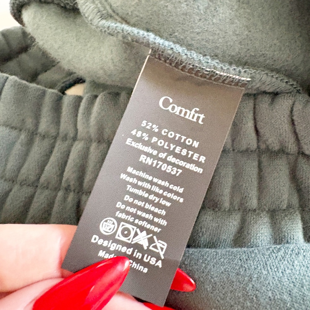 Comfrt Unisex Pine Green Signature Oversized Lounge Cozy Sweatpants Size M - Picture 7 of 8